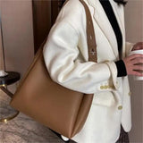 NNEDSZ White 2-Piece Women's Bucket Bag Set - Vintage Large Capacity Shoulder Tote & Crossbody Bag (Commuter Style)