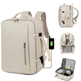 NNEDSZ Black Expandable Backpack with USB Port - Multi-Functional Outdoor, Commuter & Laptop Bag