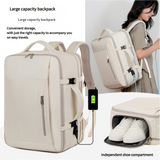 NNEDSZ Off-white Expandable Backpack with USB Port - Multi-Functional Outdoor, Commuter & Laptop Bag