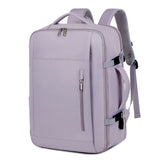 NNEDSZ Purple Expandable Backpack with USB Port - Multi-Functional Outdoor, Commuter & Laptop Bag