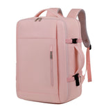 NNEDSZ Pink Expandable Backpack with USB Port - Multi-Functional Outdoor, Commuter & Laptop Bag