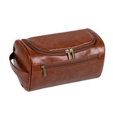 NNEDSZ Brown Large Capacity Travel Toiletry Bag - Portable Waterproof Makeup Organizer for Business & Vacation