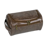 NNEDSZ Coffee Large Capacity PU Leather Travel Toiletry Bag - Portable Waterproof Makeup Organizer for Business & Vacation