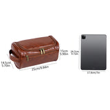 NNEDSZ Coffee Large Capacity PU Leather Travel Toiletry Bag - Portable Waterproof Makeup Organizer for Business & Vacation