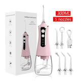 NNEDSZ L10 Pink Portable Handheld Electric Water Flosser - Rechargeable Teeth Cleaner for Home Use