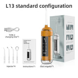 NNEDSZ L13 Orange Portable Electric Water Flosser - Handheld Teeth Cleaner, USB Rechargeable, Deep Oral Irrigator