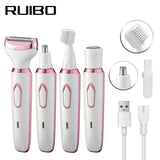 NNEDSZ Women's 4-in-1 Electric Hair Removal Razor for Sensitive Areas - Underarm, Bikini Line & Body Grooming (3028 white)