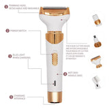 NNEDSZ Women's 4-in-1 Electric Hair Removal Razor for Sensitive Areas - Underarm, Bikini Line & Body Grooming (3021 white)