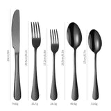 NNEDSZ Black 410 Stainless Steel Cutlery Set - Western Steak Knife, Fork & Spoon Set, 6 Set/30-Piece Dinnerware Set
