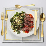 NNEDSZ Black 410 Stainless Steel Cutlery Set - Western Steak Knife, Fork & Spoon Set, 6 Set/30-Piece Dinnerware Set