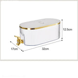 NNEDSZ Cream White Refrigerator Cold Water Dispenser - 5.3L Fruit Tea Jug with Tap for Home Beverages