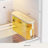 NNEDSZ Cream White Refrigerator Cold Water Jug with Tap - 4L Large Capacity Sealed Beverage Dispenser for Juice and Water