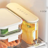 NNEDSZ Green Refrigerator Cold Water Jug with Tap - 4L Large Capacity Sealed Beverage Dispenser for Juice and Water