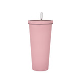 NNEDSZ 750ml Pink Straw Cup - 304 Stainless Steel Reusable BPA-Free Water Bottle with Leak-Proof Lid, Large Capacity, Perfect for Hydration On-the-Go