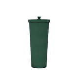 NNEDSZ 750ml Military Green Straw Cup - 304 Stainless Steel Reusable BPA-Free Water Bottle with Leak-Proof Lid, Large Capacity, Perfect for Hydration On-the-Go
