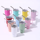 NNEDSZ 3oz Sky Blue Sublimation Mini Car Cup – 304 Stainless Steel Straw Beer Cup, Portable Insulated Whiskey Shot Glass, Perfect for On-the-Go Drinking
