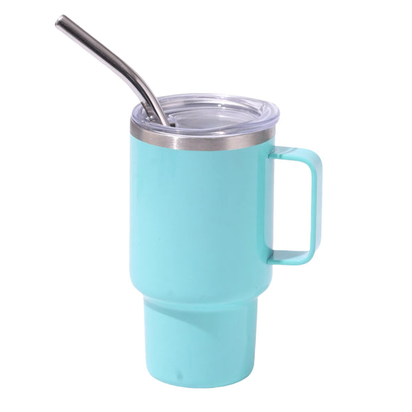 NNEDSZ 3oz Blue Sublimation Mini Car Cup - 304 Stainless Steel Straw Beer Cup, Portable Insulated Whiskey Shot Glass, Perfect for On-the-Go Drinking