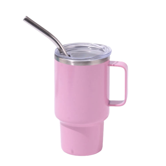 NNEDSZ 3oz Pink Sublimation Mini Car Cup - 304 Stainless Steel Straw Beer Cup, Portable Insulated Whiskey Shot Glass, Perfect for On-the-Go Drinking