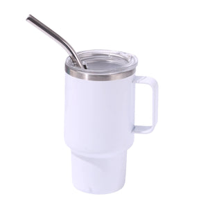 NNEDSZ 3oz White Sublimation Mini Car Cup - 304 Stainless Steel Straw Beer Cup, Portable Insulated Whiskey Shot Glass, Perfect for On-the-Go Drinking