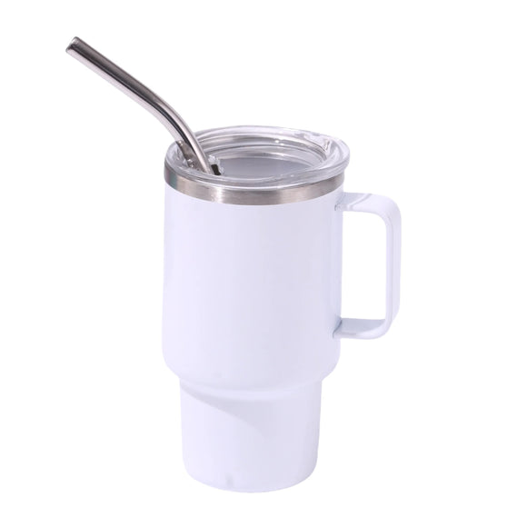 NNEDSZ 3oz White Sublimation Mini Car Cup - 304 Stainless Steel Straw Beer Cup, Portable Insulated Whiskey Shot Glass, Perfect for On-the-Go Drinking