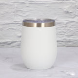 NNEDSZ White 12oz Double-Wall Vacuum 304 Eggshell Cup – Mini Portable Insulated U-Shaped Cup, Creative Small Beer Mug
