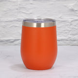 NNEDSZ Orange 12oz Double-Wall Vacuum 304 Eggshell Cup -C Mini Portable Insulated U-Shaped Cup, Creative Small Beer Mug