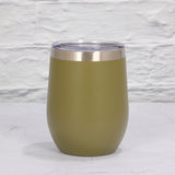 NNEDSZ Military Green 12oz Double-Wall Vacuum 304 Eggshell Cup - Mini Portable Insulated U-Shaped Cup, Creative Small Beer Mug