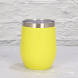 NNEDSZ Yellow 12oz Double-Wall Vacuum 304 Eggshell Cup - Mini Portable Insulated U-Shaped Cup, Creative Small Beer Mug
