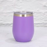 NNEDSZ Purple 12oz Double-Wall Vacuum 304 Eggshell Cup - Mini Portable Insulated U-Shaped Cup, Creative Small Beer Mug