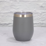 NNEDSZ Grey 12oz Double-Wall Vacuum 304 Eggshell Cup - Mini Portable Insulated U-Shaped Cup, Creative Small Beer Mug