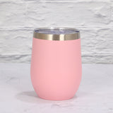 NNEDSZ Pink 12oz Double-Wall Vacuum 304 Eggshell Cup - Mini Portable Insulated U-Shaped Cup, Creative Small Beer Mug
