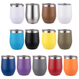 NNEDSZ Blue 12oz Double-Wall Vacuum 304 Eggshell Cup - Mini Portable Insulated U-Shaped Cup, Creative Small Beer Mug