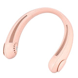 NNEDSZ Pink Portable Neck Hanging USB Fan – Mini Hands-Free Wearable Fan, USB Rechargeable, No-Blade Design for Cooling