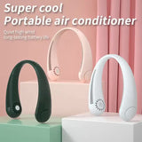 NNEDSZ Pink Portable Neck Hanging USB Fan – Mini Hands-Free Wearable Fan, USB Rechargeable, No-Blade Design for Cooling