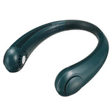 NNEDSZ Green Portable Neck Hanging USB Fan - Mini Hands-Free Wearable Fan, USB Rechargeable, No-Blade Design for Cooling