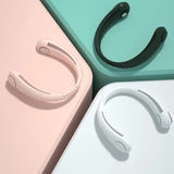 NNEDSZ Green Portable Neck Hanging USB Fan - Mini Hands-Free Wearable Fan, USB Rechargeable, No-Blade Design for Cooling