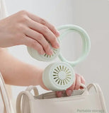 NNEDSZ Green Portable Neck Hanging USB Fan – Foldable Lazy Fan with Strong Airflow, USB Rechargeable, Outdoor & Desktop Use