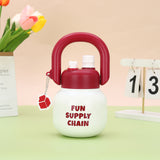 NNEDSZ Red 316 Stainless Steel Tea Flask with Independent Tea Compartment - Double Drink Insulation, High-Quality Design, with Handle and Large Capacity for Women