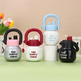 NNEDSZ Red 316 Stainless Steel Tea Flask with Independent Tea Compartment - Double Drink Insulation, High-Quality Design, with Handle and Large Capacity for Women