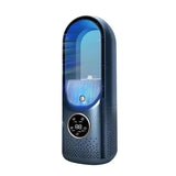NNEDSZ Blue Desktop Cooling Fan with Humidifier - Bladeless USB Power Spray Air Cooler for Office, Personal Use, and Humidifying