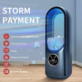 NNEDSZ Blue Desktop Cooling Fan with Humidifier - Bladeless USB Power Spray Air Cooler for Office, Personal Use, and Humidifying