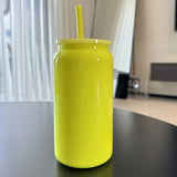 NNEDSZ Yellow 16oz 304 Stainless Steel Insulated Travel Mug - Portable Outdoor Coffee Cup, Double-Wall Thermos for Hot & Cold Beverages