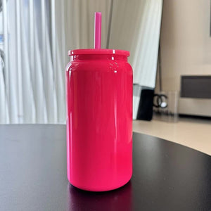 NNEDSZ Hot Pink 16oz 304 Stainless Steel Insulated Travel Mug - Portable Outdoor Coffee Cup, Double-Wall Thermos for Hot & Cold Beverages