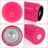 NNEDSZ Hot Pink 16oz 304 Stainless Steel Insulated Travel Mug - Portable Outdoor Coffee Cup, Double-Wall Thermos for Hot & Cold Beverages