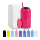 NNEDSZ Hot Pink 16oz 304 Stainless Steel Insulated Travel Mug - Portable Outdoor Coffee Cup, Double-Wall Thermos for Hot & Cold Beverages