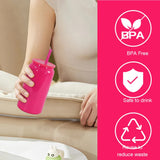 NNEDSZ Hot Pink 16oz 304 Stainless Steel Insulated Travel Mug - Portable Outdoor Coffee Cup, Double-Wall Thermos for Hot & Cold Beverages