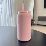 NNEDSZ Pink 16oz 304 Stainless Steel Insulated Travel Mug - Portable Outdoor Coffee Cup, Double-Wall Thermos for Hot & Cold Beverages
