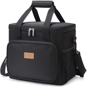 NNEDSZ Black Large Capacity Picnic Bag - Waterproof PEVA Insulated Cooler Bag, Outdoor, Car Use, and Shoulder Crossbody Thermo Bag