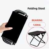 NNEDSZ Black Outdoor Folding Stool with Carrying Handle - Portable Camping Seat, Fishing Chair, Collapsible Zipper Stool for Outdoors, Queueing, and More