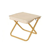 NNEDSZ Beige Outdoor Folding Stool with Carrying Handle - Portable Camping Seat, Fishing Chair, Collapsible Zipper Stool for Outdoors, Queueing, and More